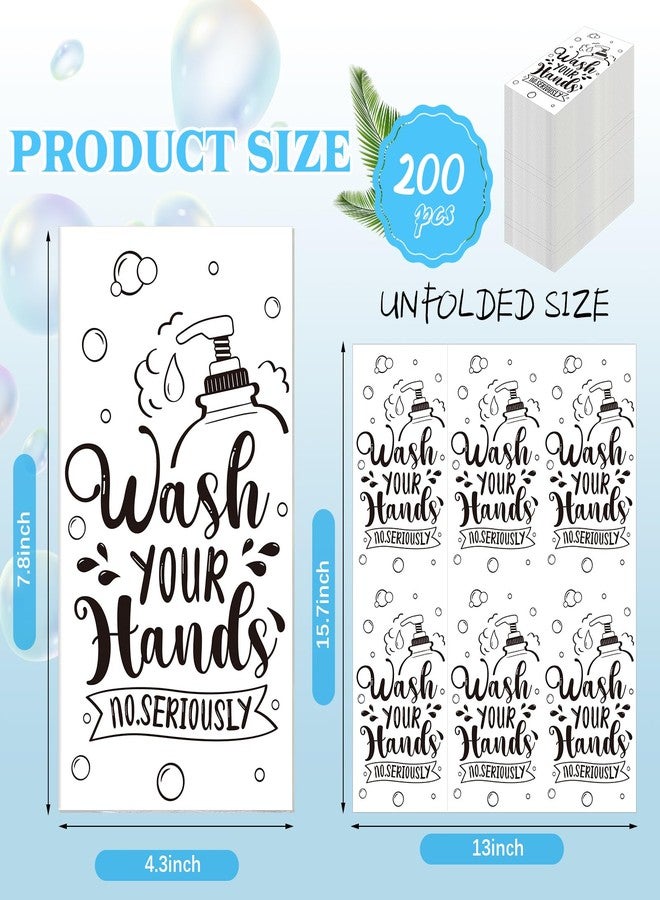 Seajan 200 Packs Bathroom Paper Napkins Disposable Bathroom Paper Guest Hand Towels Decorative Paper Napkins for Hostess Gifts Shower Spa Wedding Birthday Party Supply(Black) - Image 2